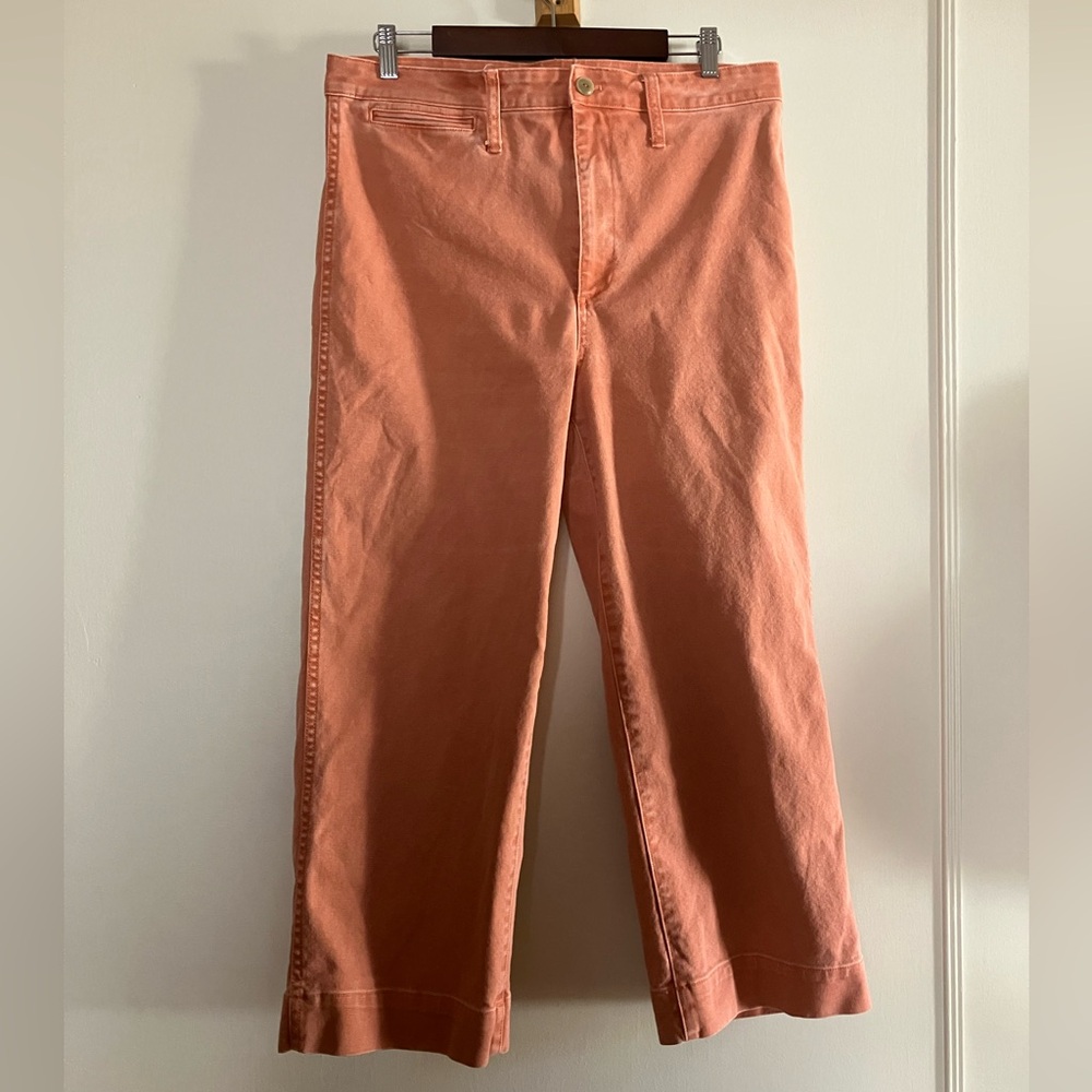 Madewell The Emmett Wide-Leg Crop Pant size 31 in Dried Rose